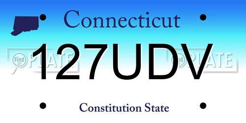 127UDV Connecticut License Plate