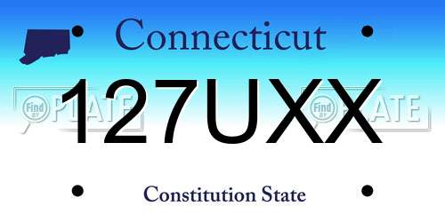 127UXX Connecticut License Plate