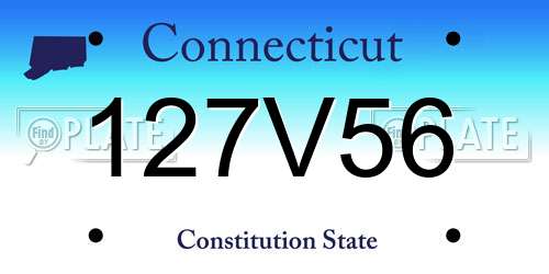 127V56 Connecticut License Plate