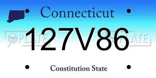 127V86 Connecticut License Plate