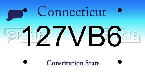 127VB6 Connecticut License Plate