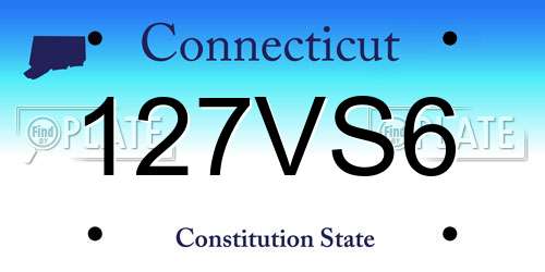 127VS6 Connecticut License Plate