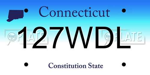 127WDL Connecticut License Plate