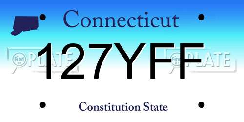 127YFF Connecticut License Plate