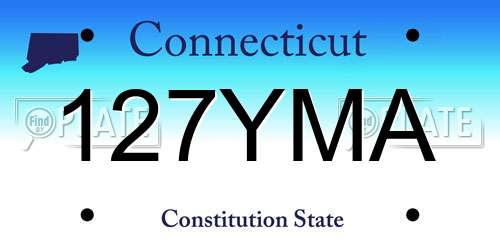 127YMA Connecticut License Plate