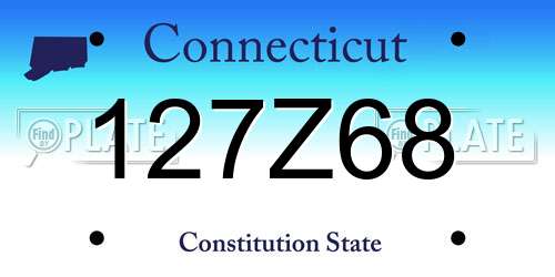 127Z68 Connecticut License Plate