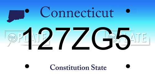 127ZG5 Connecticut License Plate