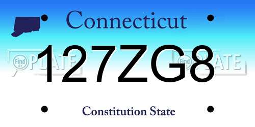127ZG8 Connecticut License Plate
