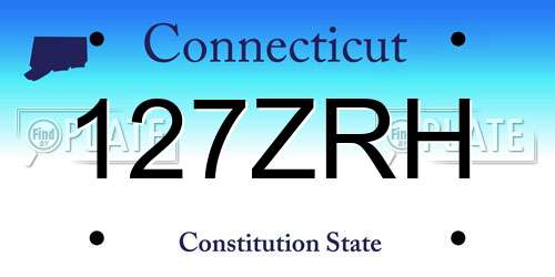 127ZRH Connecticut License Plate