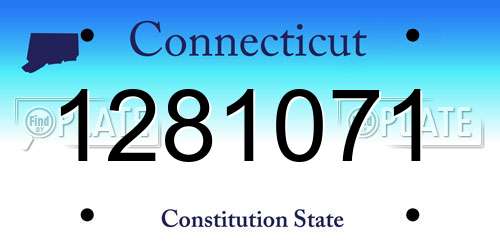1281071 Connecticut License Plate