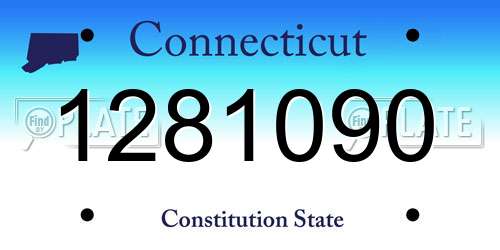 1281090 Connecticut License Plate