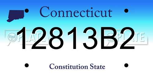 12813B2 Connecticut License Plate