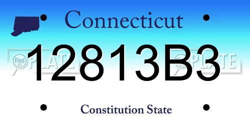 12813B3 Connecticut License Plate