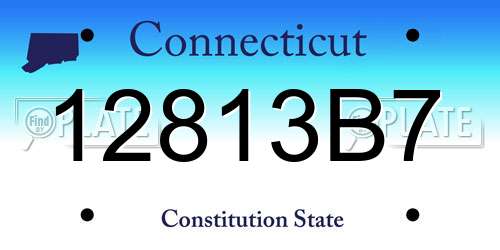 12813B7 Connecticut License Plate