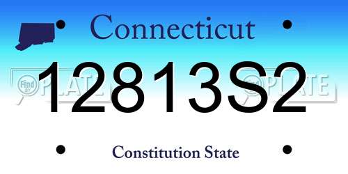 12813S2 Connecticut License Plate