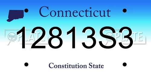12813S3 Connecticut License Plate