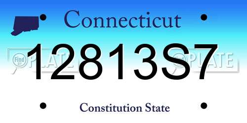 12813S7 Connecticut License Plate