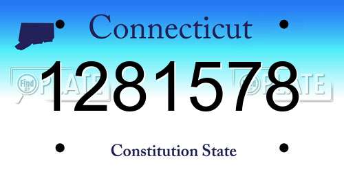 1281578 Connecticut License Plate