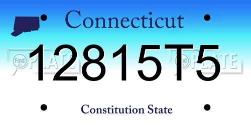 12815T5 Connecticut License Plate