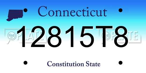 12815T8 Connecticut License Plate