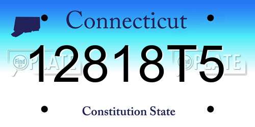 12818T5 Connecticut License Plate