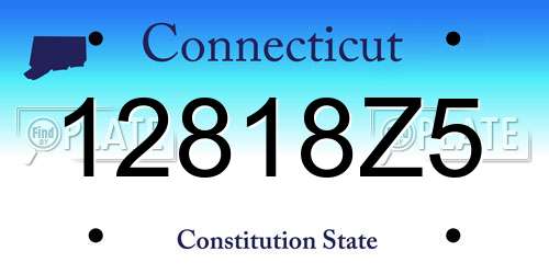 12818Z5 Connecticut License Plate