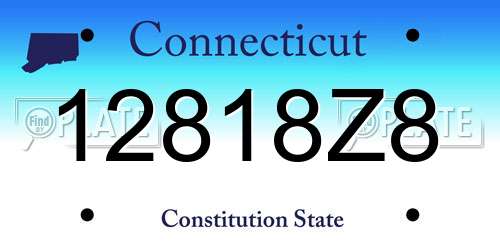 12818Z8 Connecticut License Plate