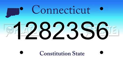 12823S6 Connecticut License Plate