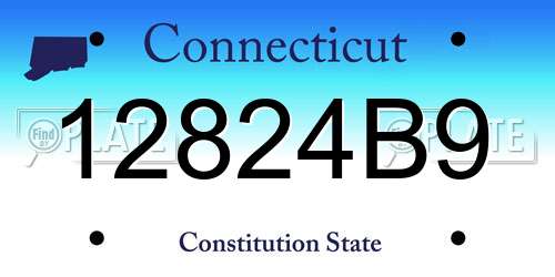 12824B9 Connecticut License Plate