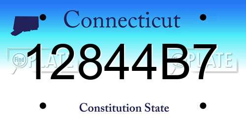 12844B7 Connecticut License Plate