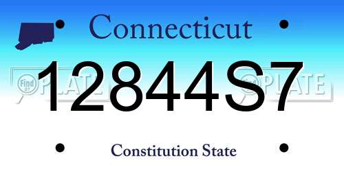 12844S7 Connecticut License Plate