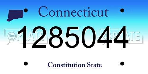 1285044 Connecticut License Plate