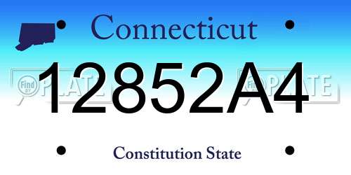 12852A4 Connecticut License Plate