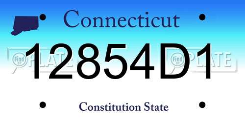 12854D1 Connecticut License Plate