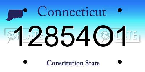 12854O1 Connecticut License Plate