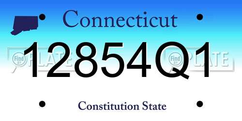 12854Q1 Connecticut License Plate