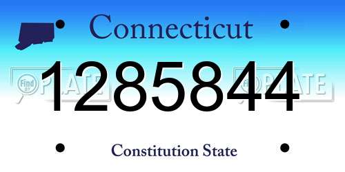 1285844 Connecticut License Plate