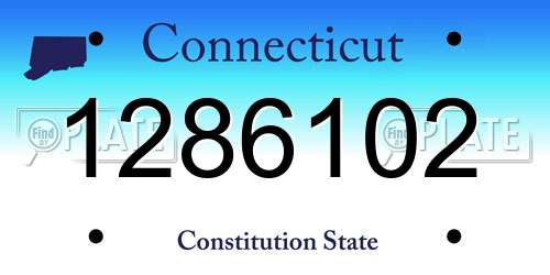 1286102 Connecticut License Plate