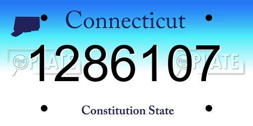 1286107 Connecticut License Plate