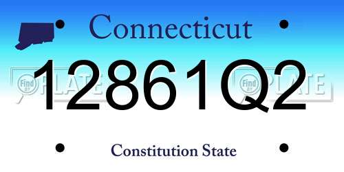 12861Q2 Connecticut License Plate