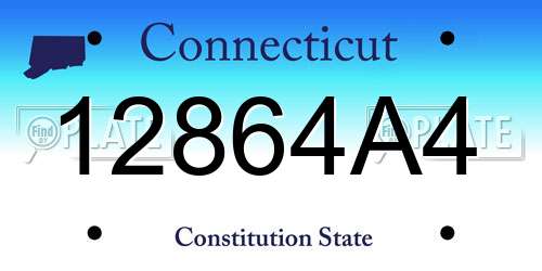 12864A4 Connecticut License Plate