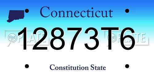 12873T6 Connecticut License Plate