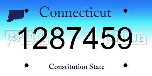 1287459 Connecticut License Plate