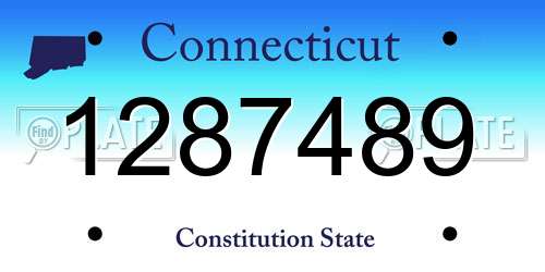 1287489 Connecticut License Plate