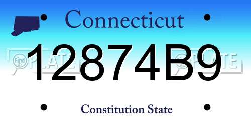 12874B9 Connecticut License Plate