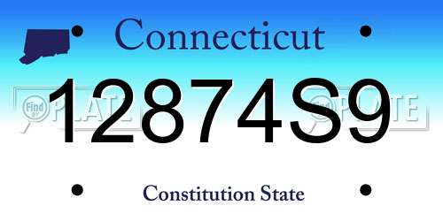 12874S9 Connecticut License Plate