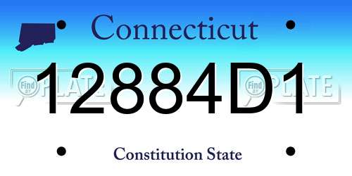 12884D1 Connecticut License Plate