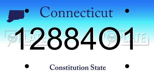 12884O1 Connecticut License Plate