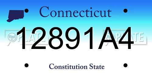 12891A4 Connecticut License Plate