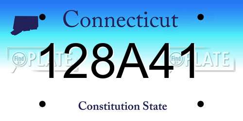 128A41 Connecticut License Plate